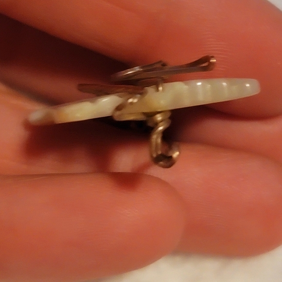 WWII Mother's SWEETHEART PIN Decoratively Wrapped in Gold Wire Initial "A" - Picture 5 of 7